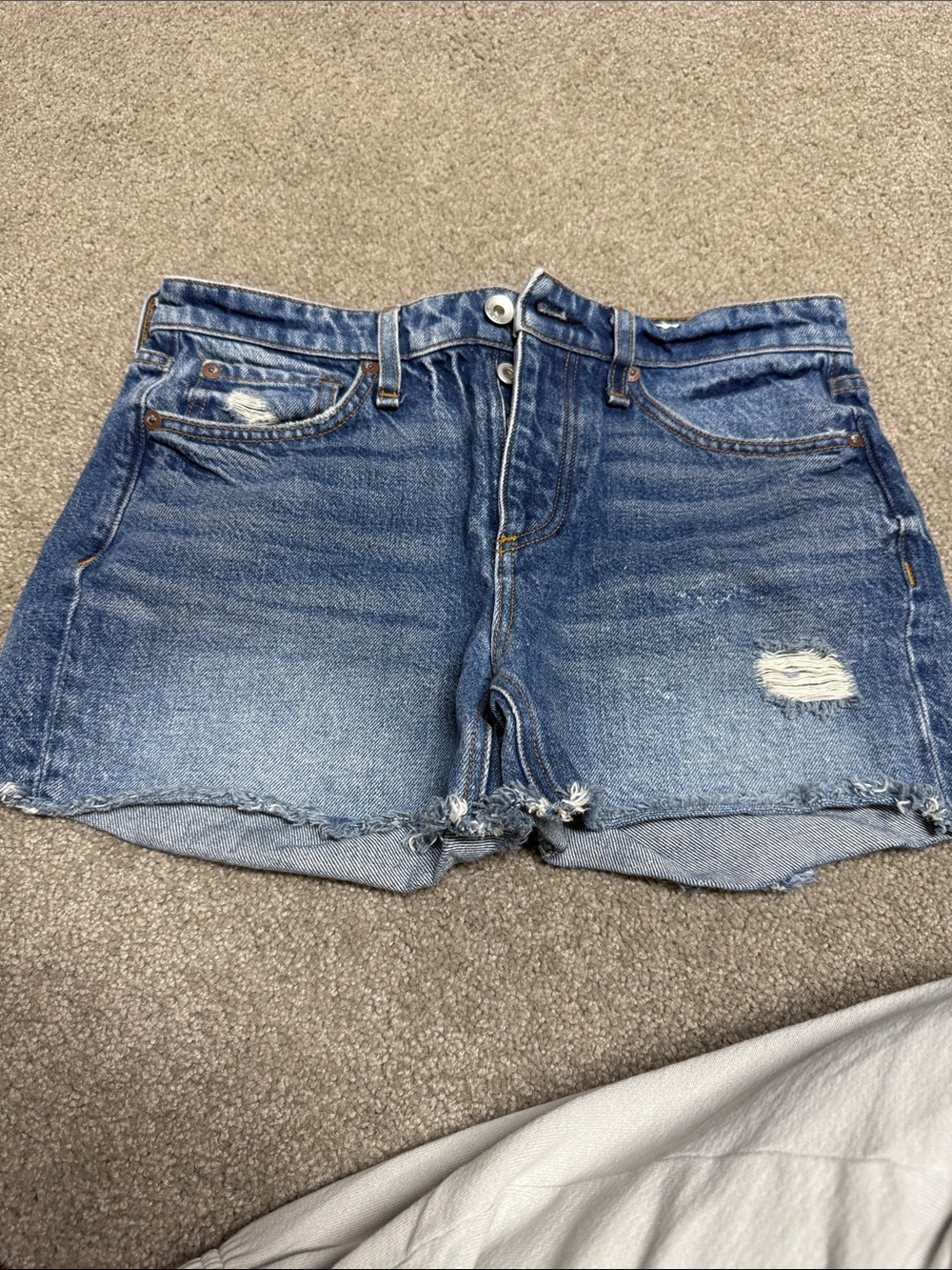 rag & bone Distressed Blue Denim Cutoff Shorts